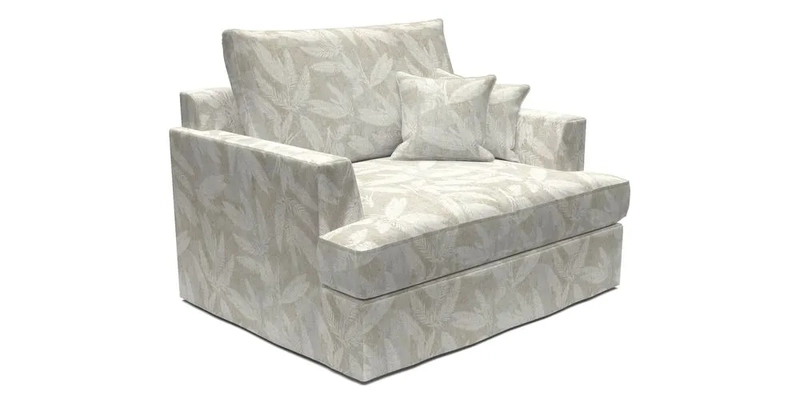 Slingsby Snuggler Fitted Cover Sofa in Two Tone Plain Biscuit.  Loose cover version available