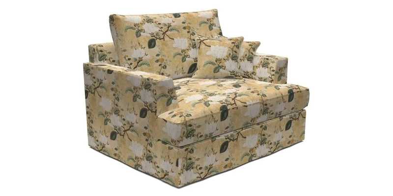 Slingsby Snuggler Fitted Cover Sofa in Two Tone Plain Biscuit.  Loose cover version available