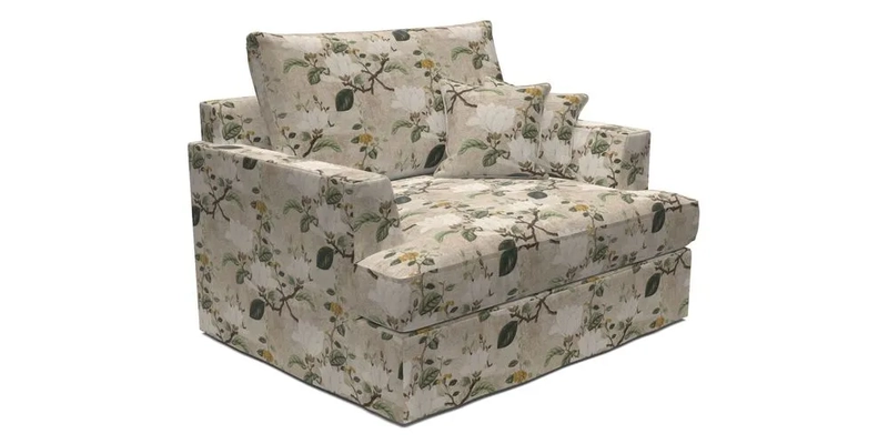Slingsby Snuggler Fitted Cover Sofa in Two Tone Plain Biscuit.  Loose cover version available