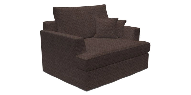 Slingsby Snuggler Fitted Cover Sofa in Two Tone Plain Biscuit.  Loose cover version available