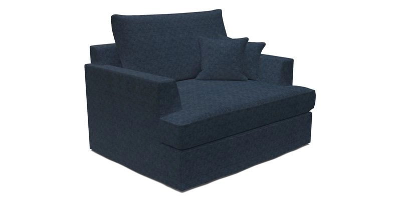 Slingsby Snuggler Fitted Cover Sofa in Two Tone Plain Biscuit.  Loose cover version available