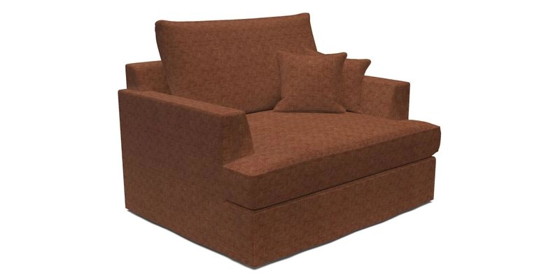 Slingsby Snuggler Fitted Cover Sofa in Two Tone Plain Biscuit.  Loose cover version available