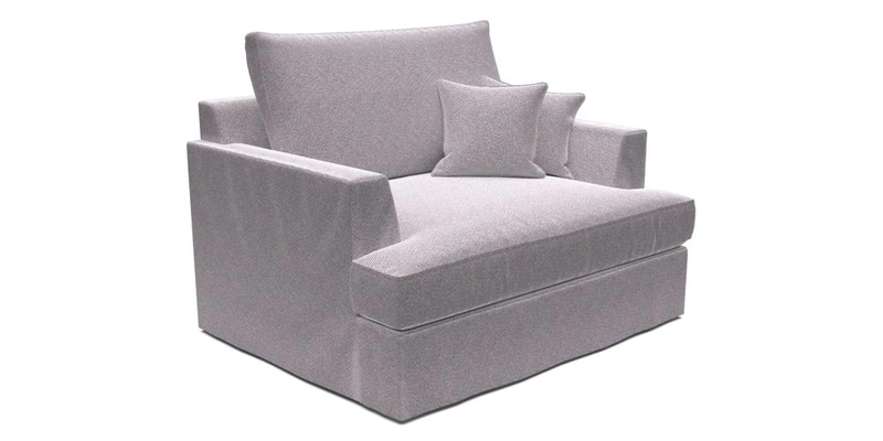 Slingsby Snuggler Fitted Cover Sofa in Two Tone Plain Biscuit.  Loose cover version available