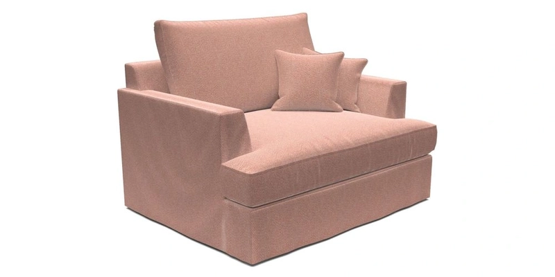 Slingsby Snuggler Fitted Cover Sofa in Two Tone Plain Biscuit.  Loose cover version available