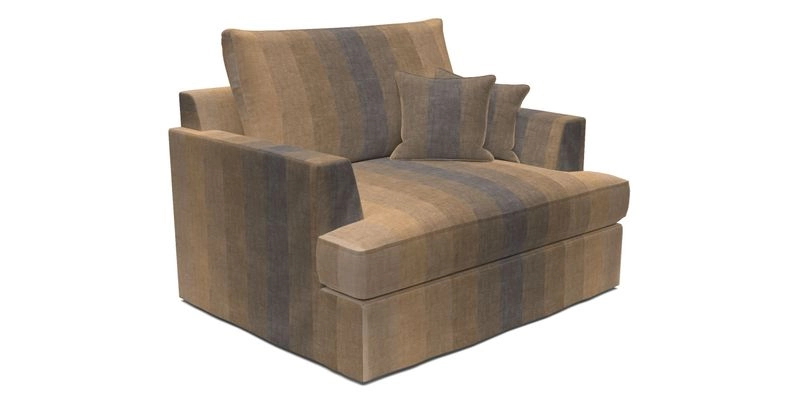 Slingsby Snuggler Fitted Cover Sofa in Two Tone Plain Biscuit.  Loose cover version available