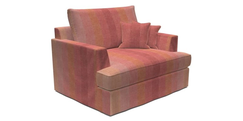 Slingsby Snuggler Fitted Cover Sofa in Two Tone Plain Biscuit.  Loose cover version available