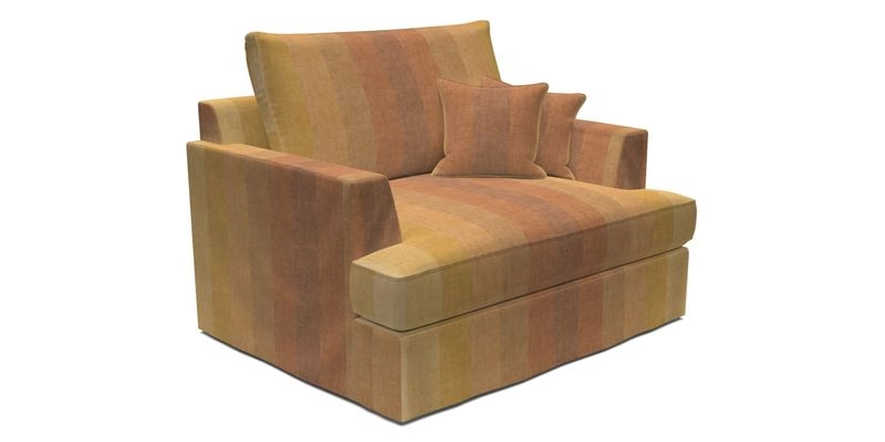 Slingsby Snuggler Fitted Cover Sofa in Two Tone Plain Biscuit.  Loose cover version available