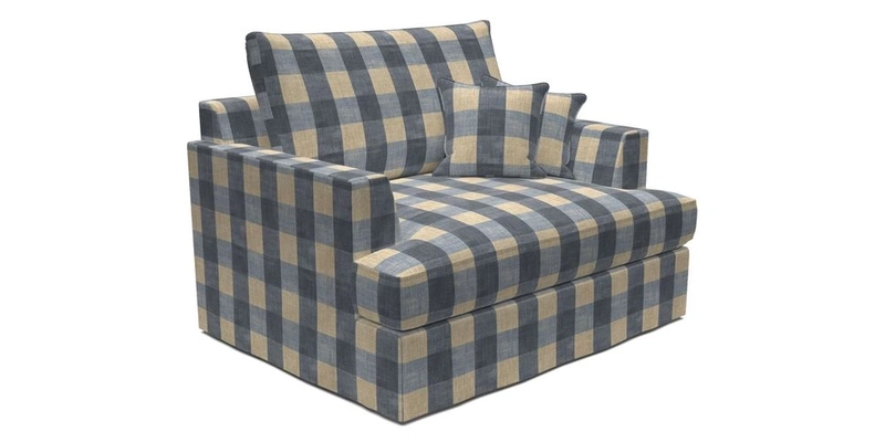 Slingsby Snuggler Fitted Cover Sofa in Two Tone Plain Biscuit.  Loose cover version available