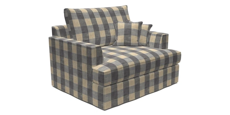 Slingsby Snuggler Fitted Cover Sofa in Two Tone Plain Biscuit.  Loose cover version available