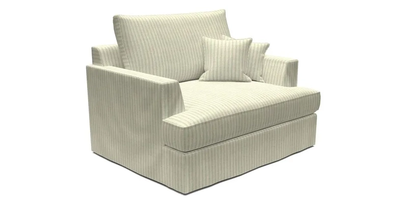 Slingsby Snuggler Fitted Cover Sofa in Two Tone Plain Biscuit.  Loose cover version available