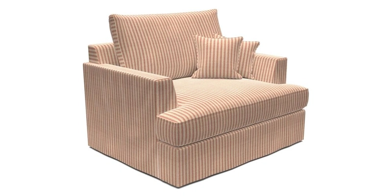 Slingsby Snuggler Fitted Cover Sofa in Two Tone Plain Biscuit.  Loose cover version available