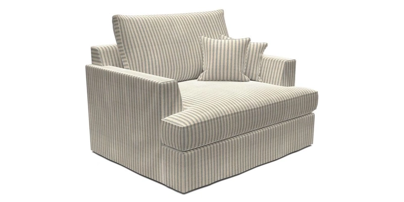 Slingsby Snuggler Fitted Cover Sofa in Two Tone Plain Biscuit.  Loose cover version available