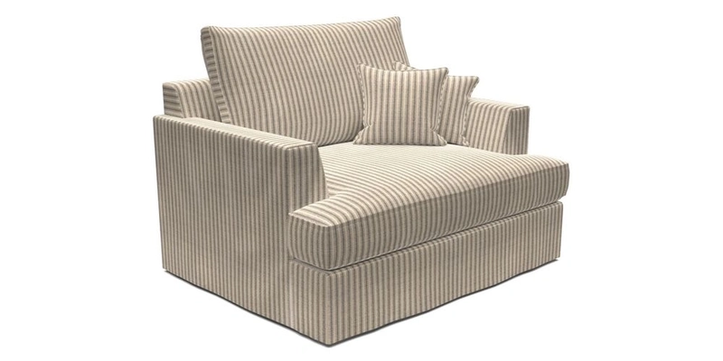Slingsby Snuggler Fitted Cover Sofa in Two Tone Plain Biscuit.  Loose cover version available