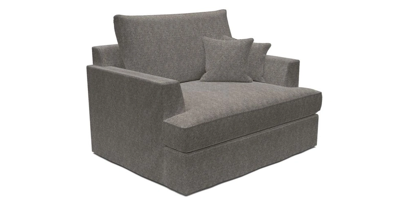 Slingsby Snuggler Fitted Cover Sofa in Two Tone Plain Biscuit.  Loose cover version available