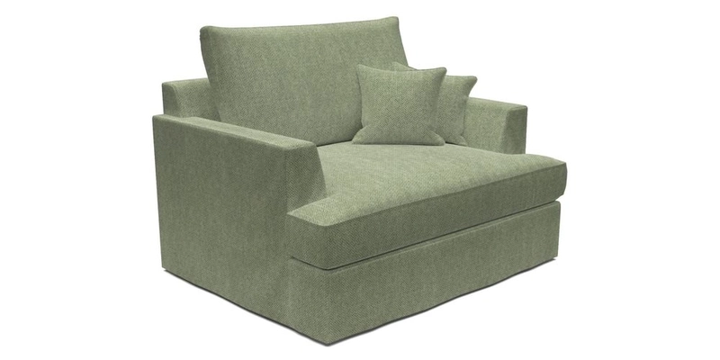 Slingsby Snuggler Fitted Cover Sofa in Two Tone Plain Biscuit.  Loose cover version available