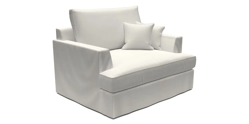 Slingsby Snuggler Fitted Cover Sofa in Two Tone Plain Biscuit.  Loose cover version available