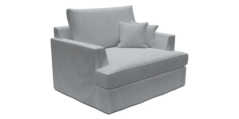 Slingsby Snuggler Fitted Cover Sofa in Two Tone Plain Biscuit.  Loose cover version available