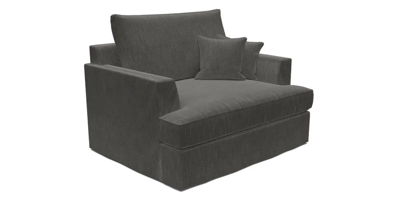 Slingsby Snuggler Fitted Cover Sofa in Two Tone Plain Biscuit.  Loose cover version available
