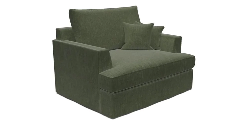 Slingsby Snuggler Fitted Cover Sofa in Two Tone Plain Biscuit.  Loose cover version available
