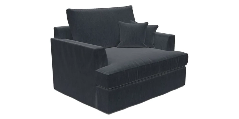 Slingsby Snuggler Fitted Cover Sofa in Two Tone Plain Biscuit.  Loose cover version available