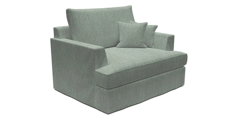 Slingsby Snuggler Fitted Cover Sofa in Two Tone Plain Biscuit.  Loose cover version available