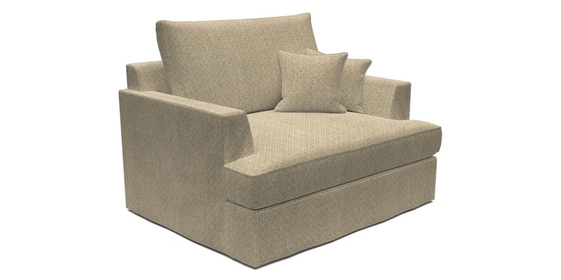 Slingsby Snuggler Fitted Cover Sofa in Two Tone Plain Biscuit.  Loose cover version available