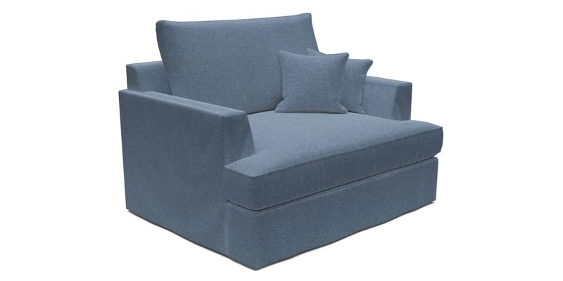 Slingsby Snuggler Fitted Cover Sofa in Two Tone Plain Biscuit.  Loose cover version available