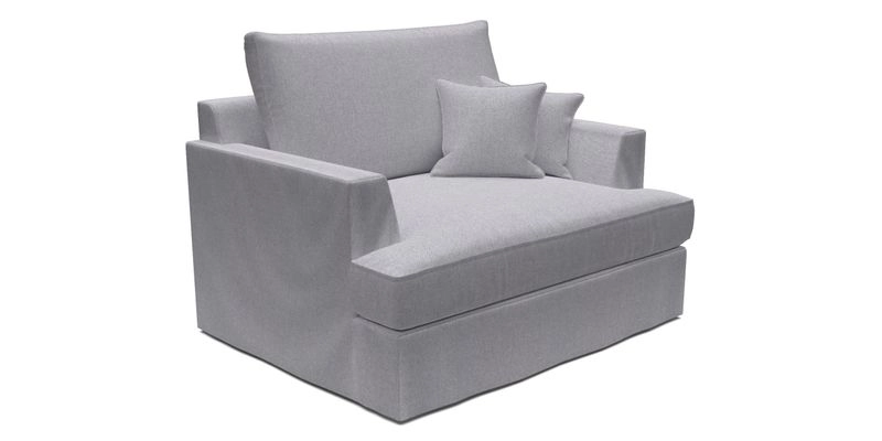 Slingsby Snuggler Fitted Cover Sofa in Two Tone Plain Biscuit.  Loose cover version available