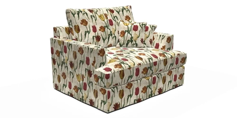 Slingsby Snuggler Fitted Cover Sofa in Two Tone Plain Biscuit.  Loose cover version available