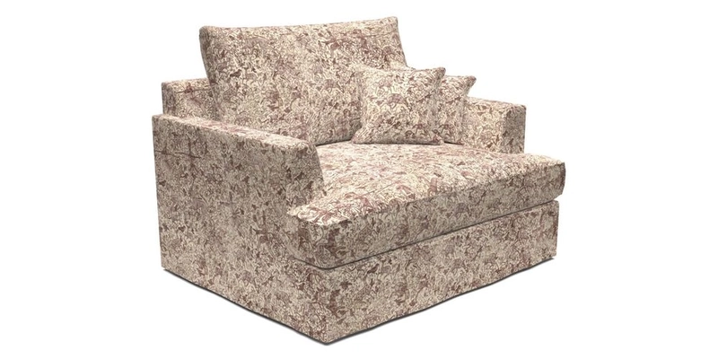 Slingsby Snuggler Fitted Cover Sofa in Two Tone Plain Biscuit.  Loose cover version available