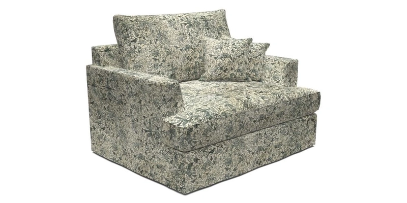 Slingsby Snuggler Fitted Cover Sofa in Two Tone Plain Biscuit.  Loose cover version available