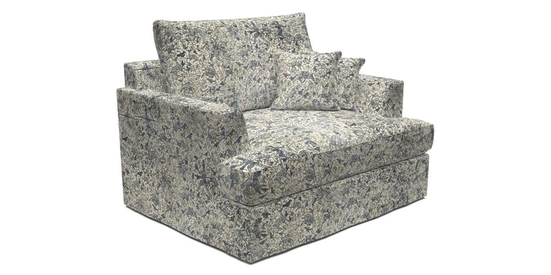 Slingsby Snuggler Fitted Cover Sofa in Two Tone Plain Biscuit.  Loose cover version available