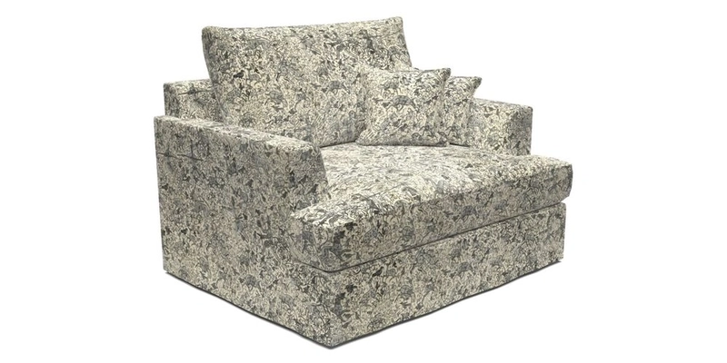 Slingsby Snuggler Fitted Cover Sofa in Two Tone Plain Biscuit.  Loose cover version available