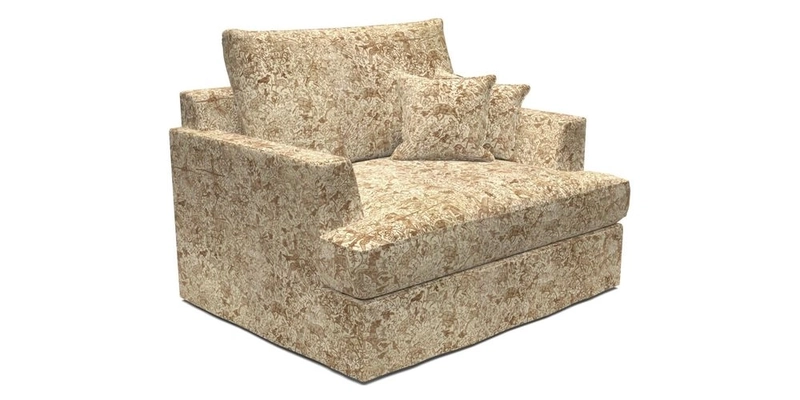 Slingsby Snuggler Fitted Cover Sofa in Two Tone Plain Biscuit.  Loose cover version available