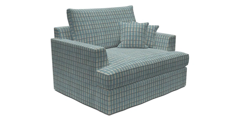 Slingsby Snuggler Fitted Cover Sofa in Two Tone Plain Biscuit.  Loose cover version available