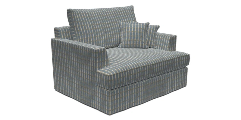Slingsby Snuggler Fitted Cover Sofa in Two Tone Plain Biscuit.  Loose cover version available