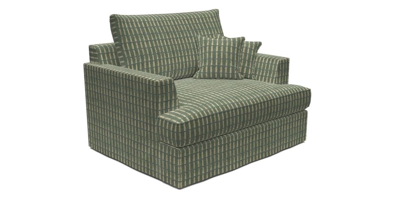 Slingsby Snuggler Fitted Cover Sofa in Two Tone Plain Biscuit.  Loose cover version available
