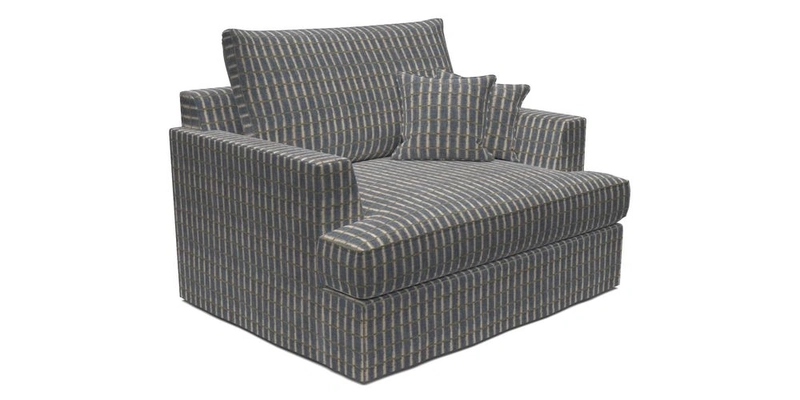 Slingsby Snuggler Fitted Cover Sofa in Two Tone Plain Biscuit.  Loose cover version available