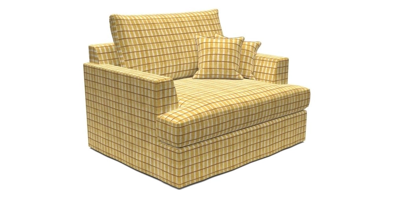Slingsby Snuggler Fitted Cover Sofa in Two Tone Plain Biscuit.  Loose cover version available
