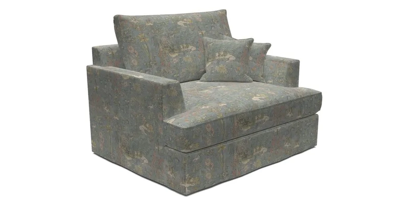 Slingsby Snuggler Fitted Cover Sofa in Two Tone Plain Biscuit.  Loose cover version available