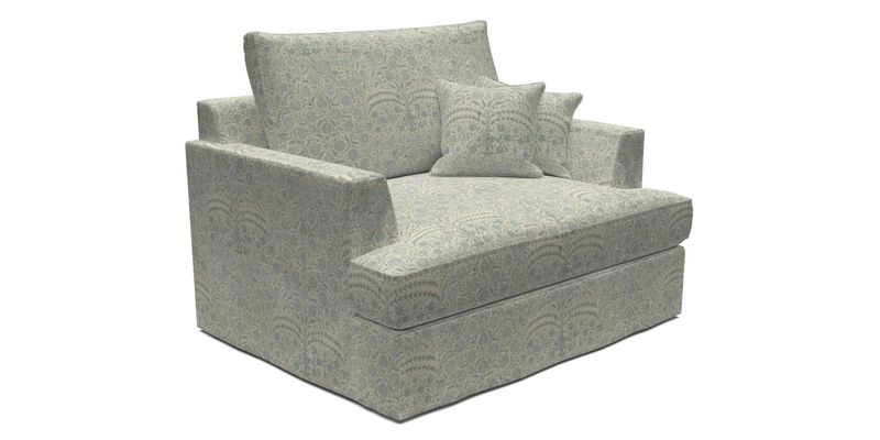 Slingsby Snuggler Fitted Cover Sofa in Two Tone Plain Biscuit.  Loose cover version available