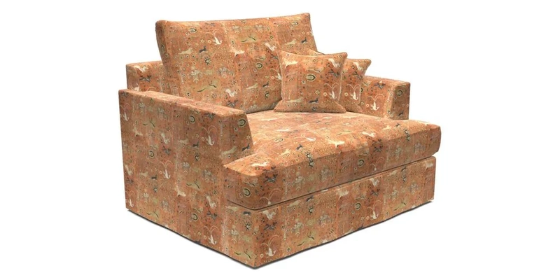 Slingsby Snuggler Fitted Cover Sofa in Two Tone Plain Biscuit.  Loose cover version available