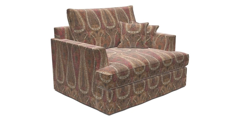 Slingsby Snuggler Fitted Cover Sofa in Two Tone Plain Biscuit.  Loose cover version available