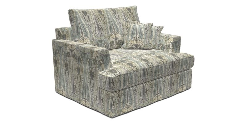 Slingsby Snuggler Fitted Cover Sofa in Two Tone Plain Biscuit.  Loose cover version available