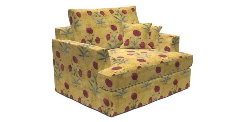 Slingsby Snuggler Fitted Cover Sofa in Two Tone Plain Biscuit.  Loose cover version available