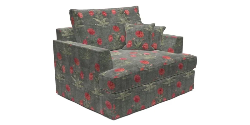 Slingsby Snuggler Fitted Cover Sofa in Two Tone Plain Biscuit.  Loose cover version available