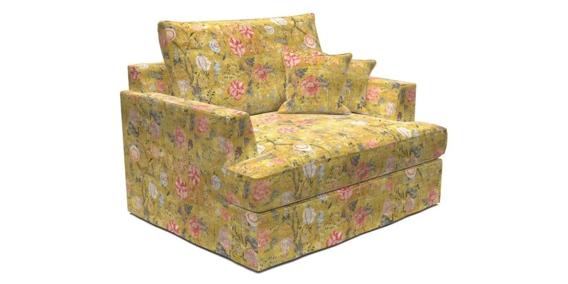 Slingsby Snuggler Fitted Cover Sofa in Two Tone Plain Biscuit.  Loose cover version available