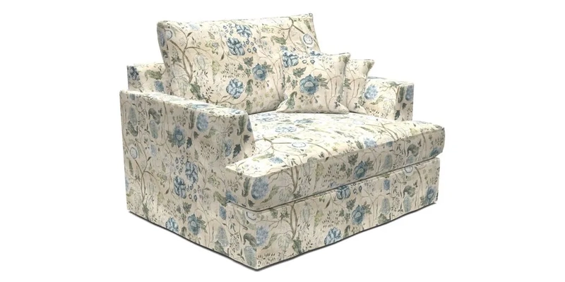 Slingsby Snuggler Fitted Cover Sofa in Two Tone Plain Biscuit.  Loose cover version available