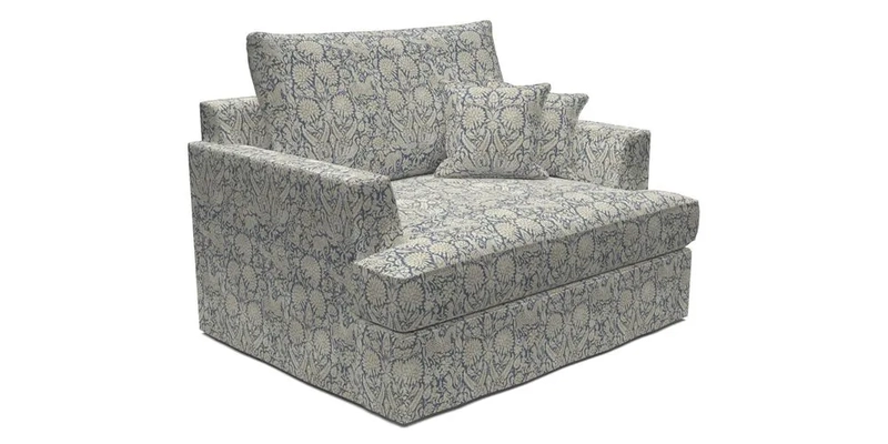 Slingsby Snuggler Fitted Cover Sofa in Two Tone Plain Biscuit.  Loose cover version available