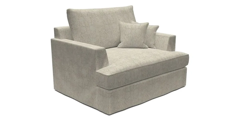 Slingsby Snuggler Fitted Cover Sofa in Two Tone Plain Biscuit.  Loose cover version available